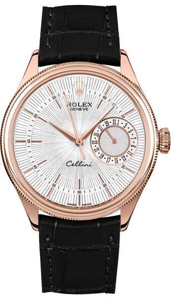 Rolex Cellini Date Silver Guilloche Dial Men-s Watch 50515