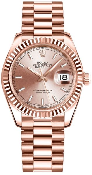 Rolex Datejust 31 Everose Gold President Bracelet Women-s Watch 178275