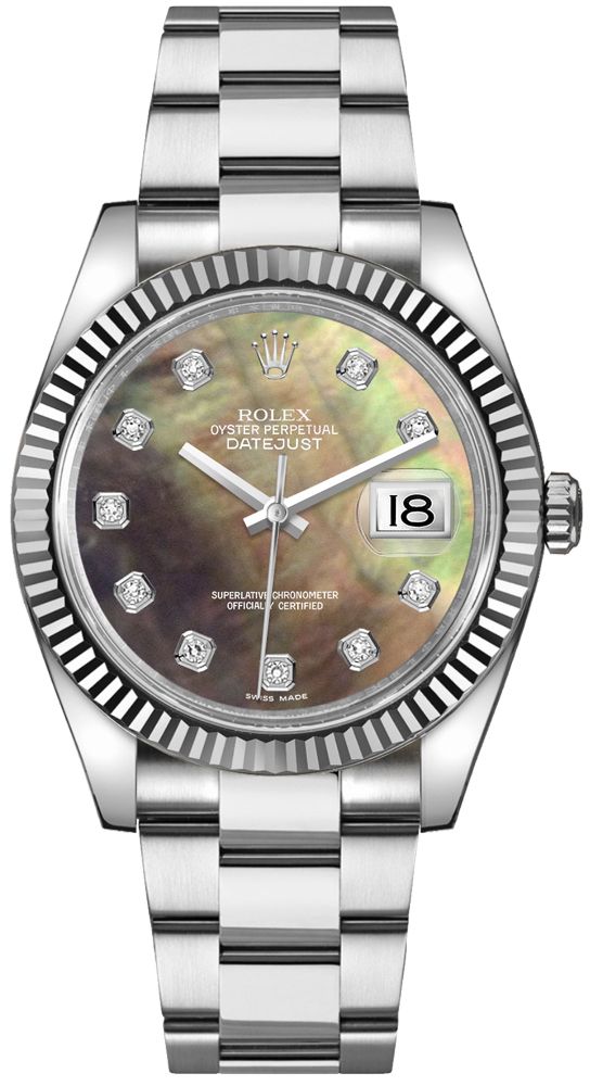 Rolex Datejust 36 Pearl Black and Diamond Dial Women-s Watch 116234