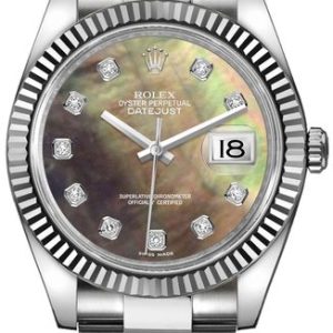 Rolex Datejust 36 Pearl Black and Diamond Dial Women-s Watch 116234