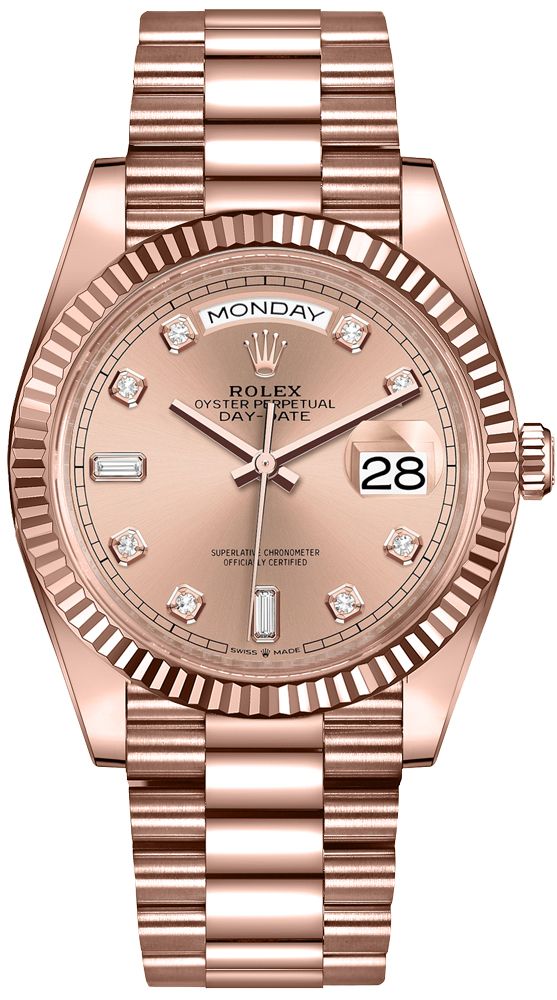 Rolex Day-Date 36 18k Everose Gold Women-s Watch 128235