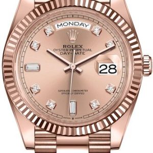 Rolex Day-Date 36 18k Everose Gold Women-s Watch 128235