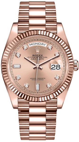 Rolex Day-Date 36 18k Everose Gold Women-s Watch 128235