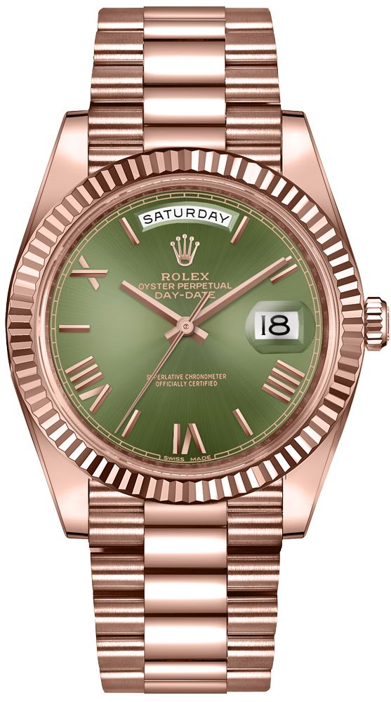 Rolex Day-Date 40 Green Dial Rose Gold Watch 228235