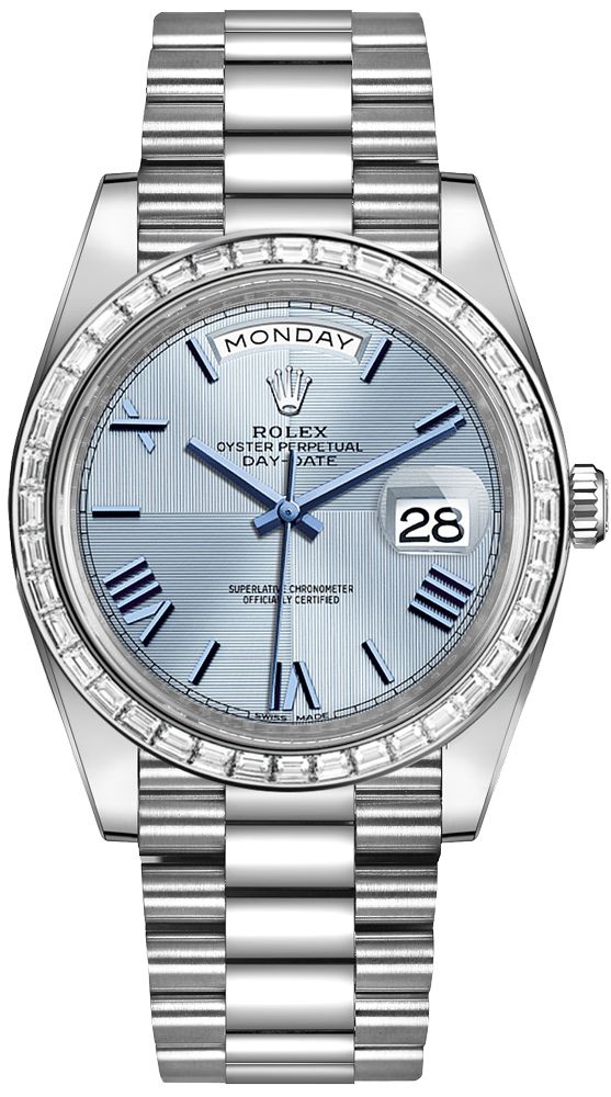 Rolex Day-Date 40 Ice Blue Dial Men-s Watch 228396TBR