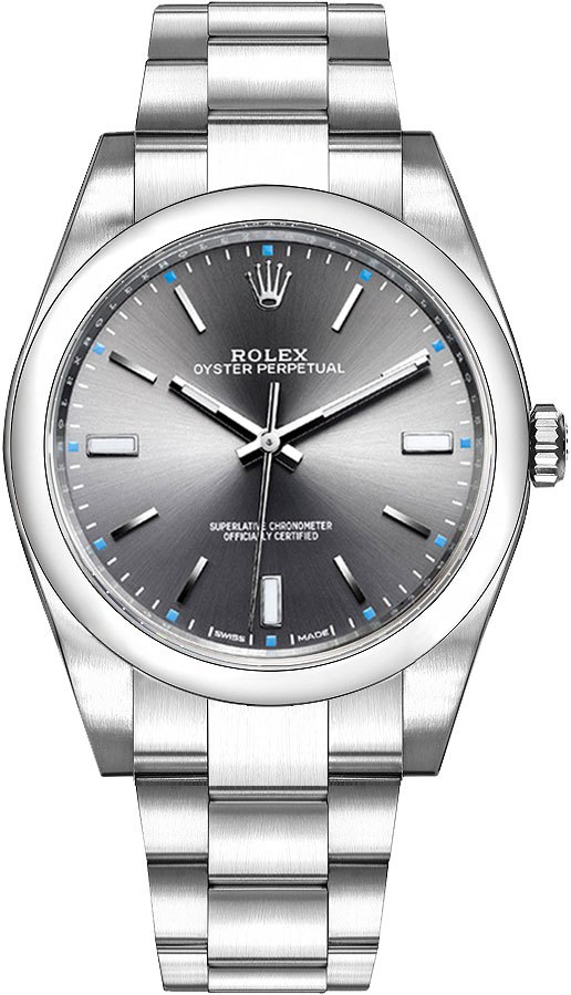 Rolex Oyster Perpetual 39 Dark Rhodium Men-s Watch 114300